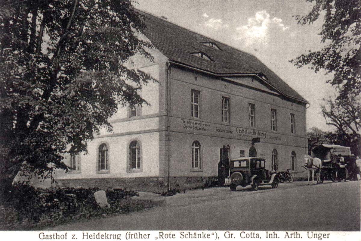 Gasthof zum Heidekrug - Historisches Foto mit Pferdekutsche